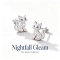 Nocturnal Glow Diamond Cat Earrings