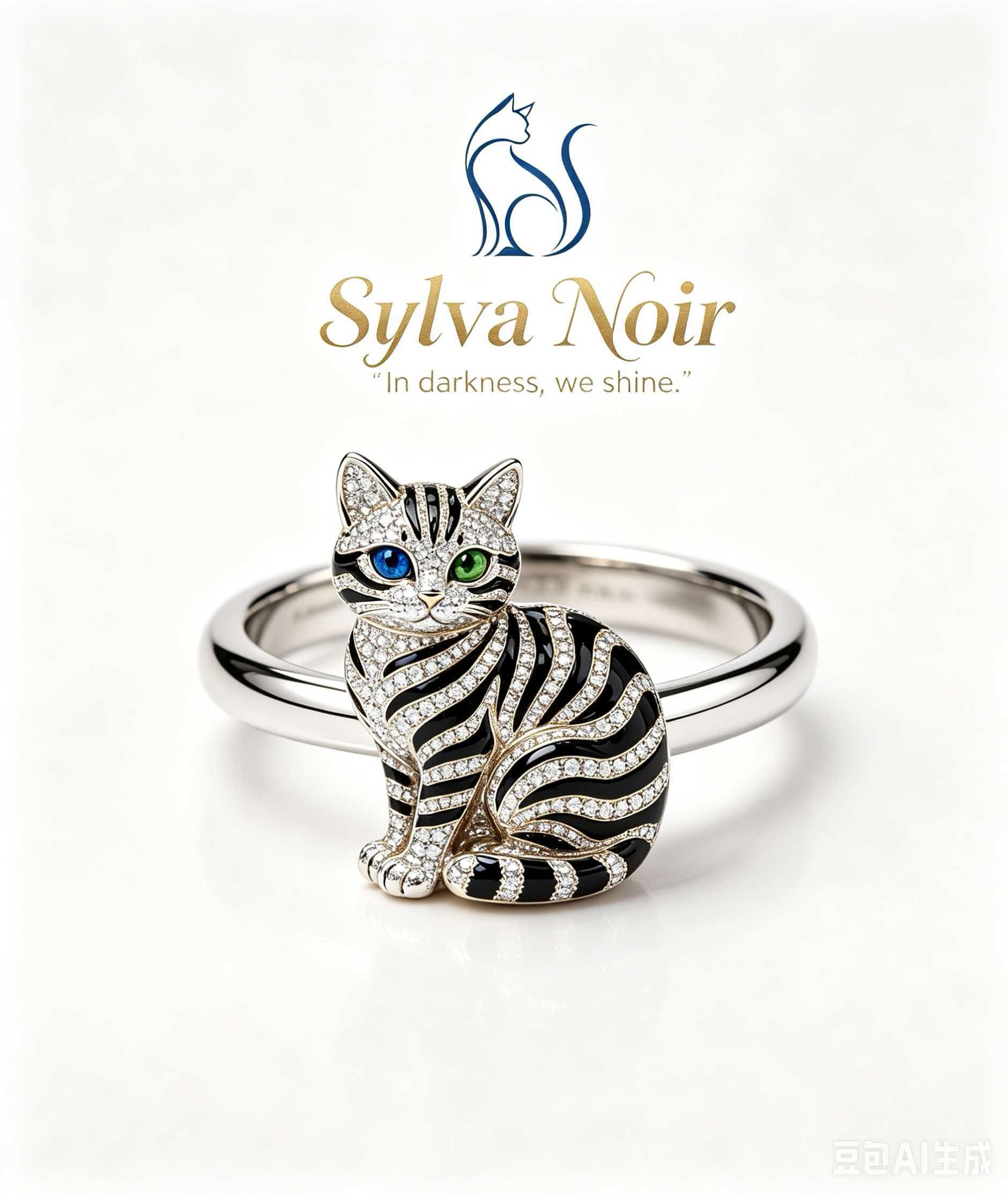 Eye of the Soul 18K Gold Gemstone Inlaid Cat Statement Ring