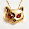 King of the Night 18K Gold Cat Head Pendant