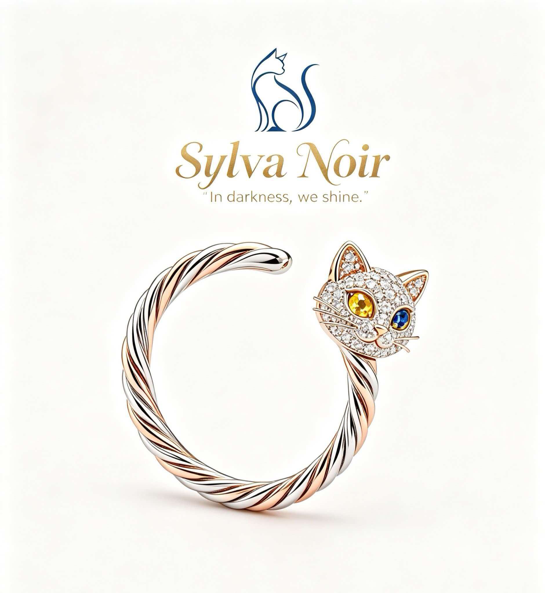 Sylva Noir Mystic Cat Open Ring