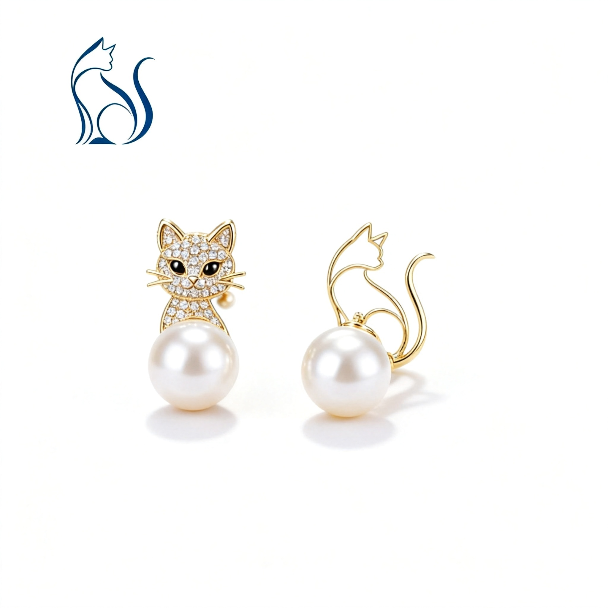 Shadow Spirit 18K Gold Inlaid Pearl Earrings