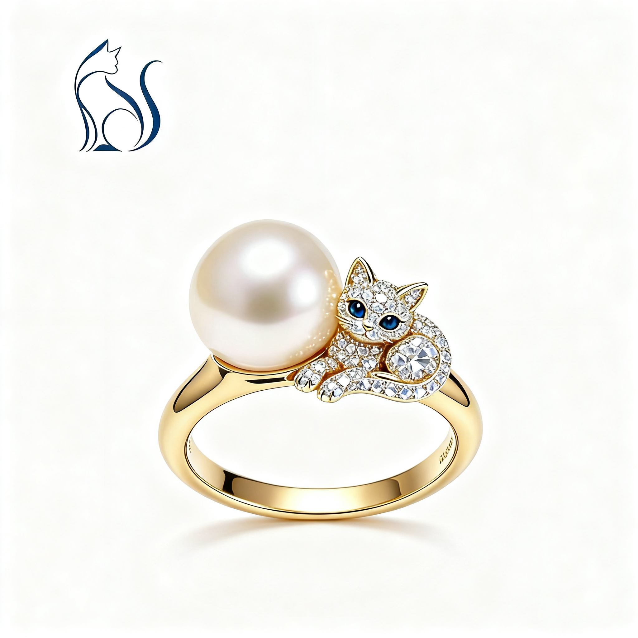 Guardian Spirit Cat 18K Gold Ring