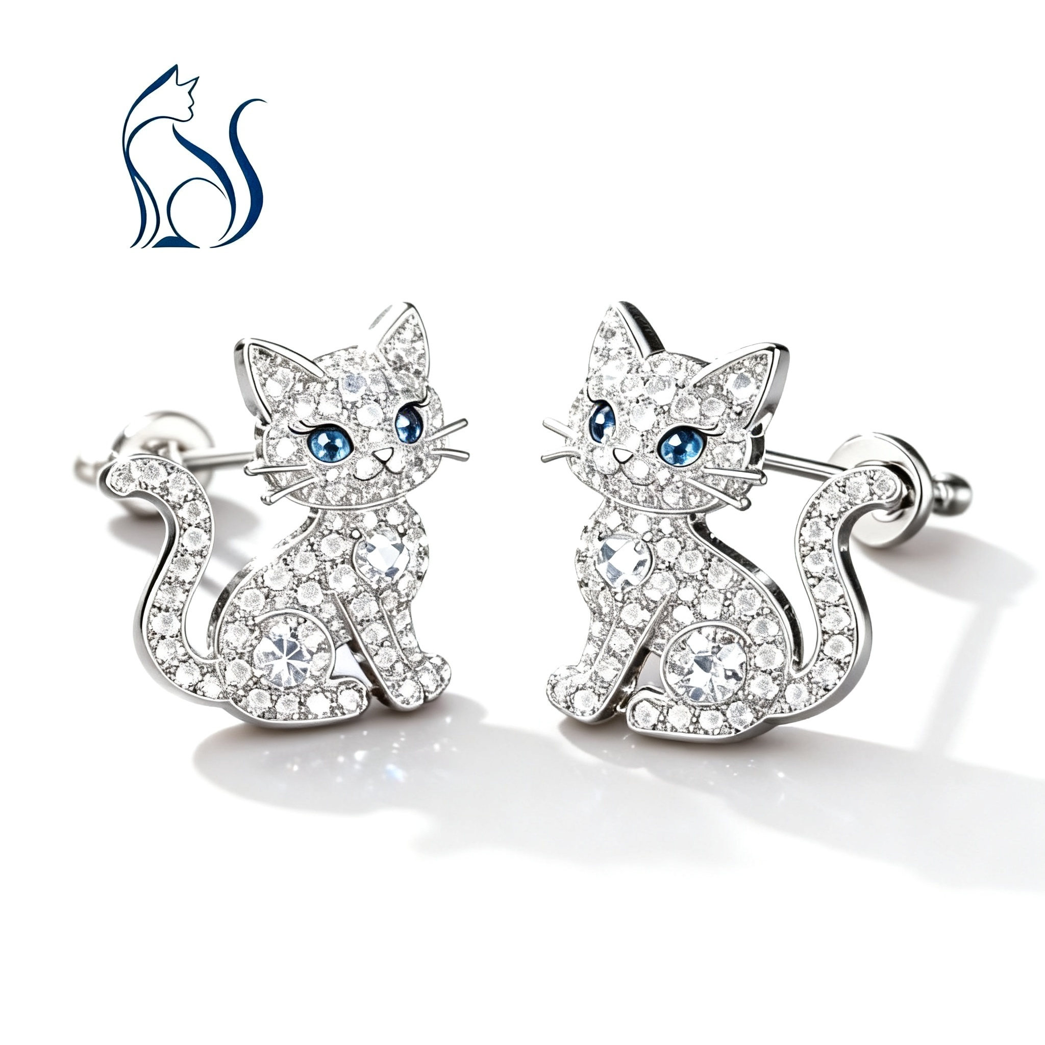 Nocturnal Glow Diamond Cat Earrings