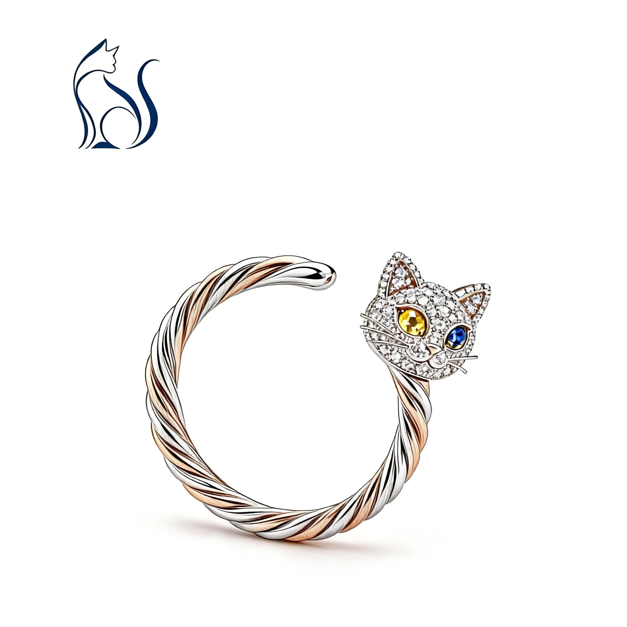 Sylva Noir Mystic Cat Open Ring